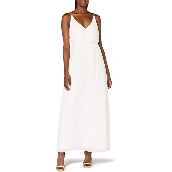 Pink Blush Elegant Sleeveless Beaded Classy Wedding Prom Maxi Dress SIZE XS NWT - Picture 2 of 15